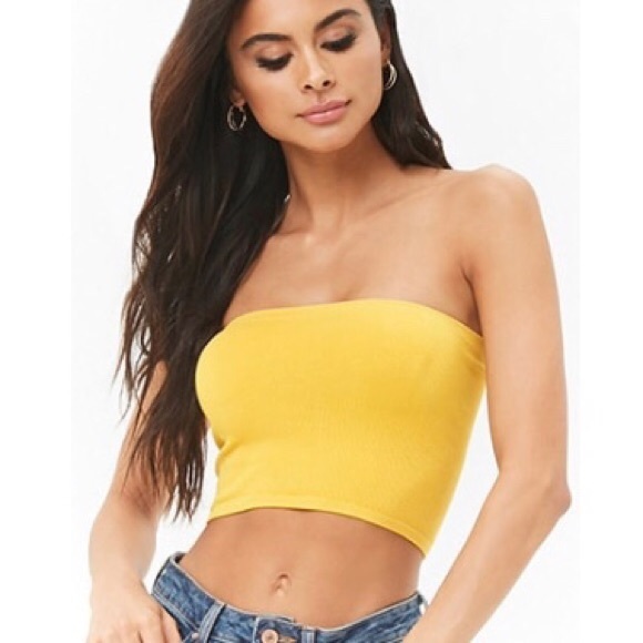 forever 21 yellow tube top